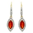 1/3 Ct. T.w. Red Opal 14k Gold Drop Earrings