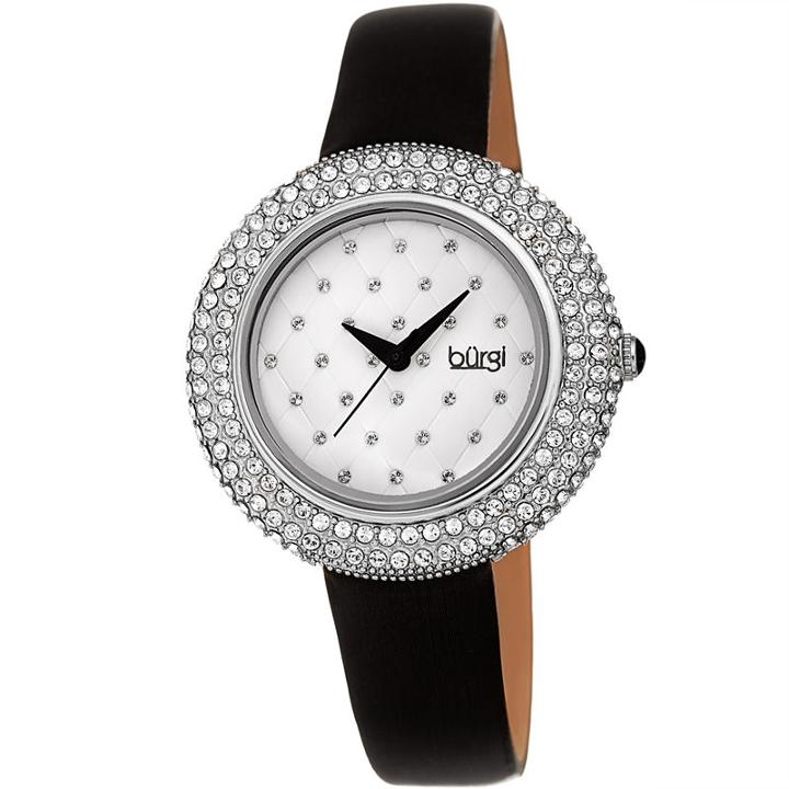 Burgi Womens Black Strap Watch-b-207ssbk