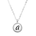 Personalized Sterling Silver Round Initial Disc Engraved Pendant Necklace