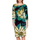 Rn Studio By Ronni Nicole 3/4-sleeve Side-ruched Sheath Dress - Petite