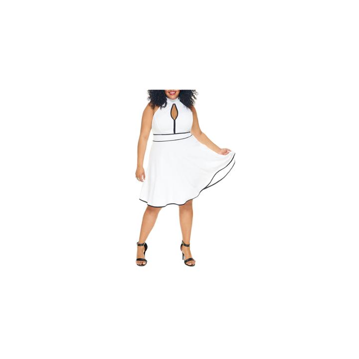 Fashion To Figure Brittany Fit And Flare Keyhole Dress-plus