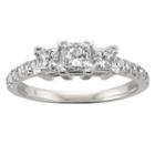 Love Lives Forever Womens 1 Ct. T.w. Multi-shape White Diamond 14k Gold 3-stone Ring