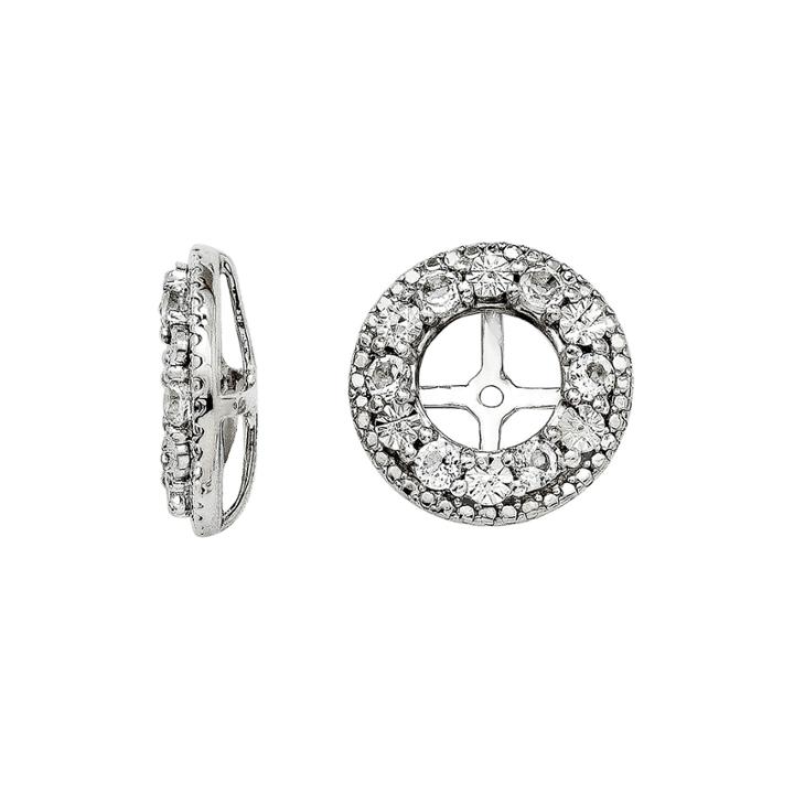 Genuine White Topaz And Sterling Silver Earring Jackets