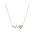 Forevermine 1/10 Ct. T.w. Diamond Two-tone Heartbeat Necklace