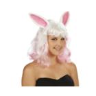 Pink And White Bunny Ears Adult Wig