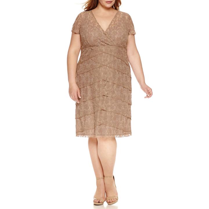 Scarlett Short Sleeve Sheath Dress-plus