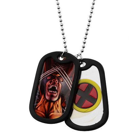Marvel Wolverine Mens Stainless Steel Double Dog Tag Pendant Necklace
