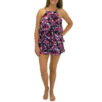 A Shore Fit Tarzana Hi Neck 2 Tier Romper