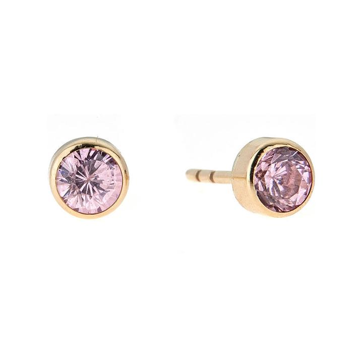 Pink Cubic Zirconia 4mm Stud Earrings