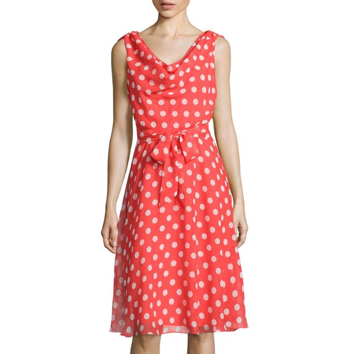 Rn Studio By Ronni Nicole Sleeveless Dot Print Fit-and-flare Dress