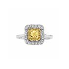 Womens 1 Ct. T.w. Round Yellow Diamond 14k Gold Engagement Ring