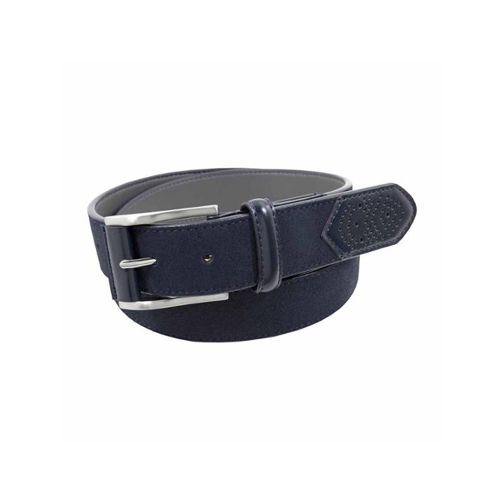Stacy Adams Brushed Nickel With Leather Tab Solid Belt