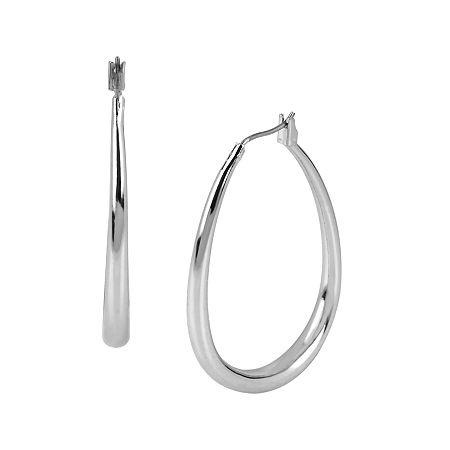 Worthington Silver-tone Teardrop Hoop Earrings