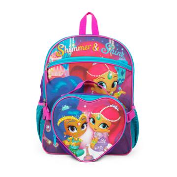 Shimmer And Shine Backpack With Heart Shapped Lunch Tote Set