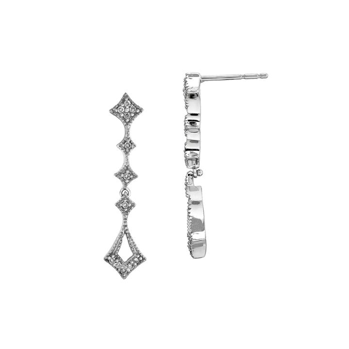 1/10 Ct. T.w. Diamond 14k White Gold Vintage Dangle Earrings