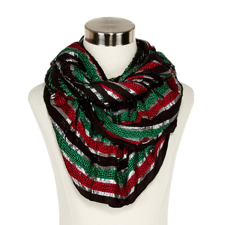 Holiday Metallic Ruffled Boa Scarf