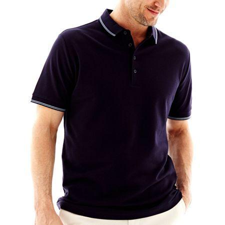 Claiborne Tipped Piqu Polo Shirt