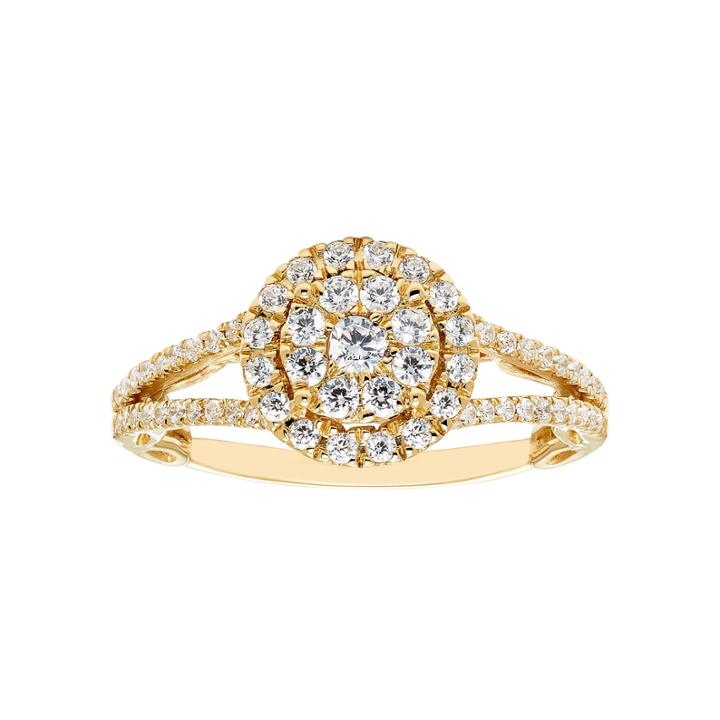 Enchanted Fine Jewelry By Disney Enchanted By Disney Womens 5/8 Ct. T.w. Genuine Round White Diamond 14k Gold Engagement Ring