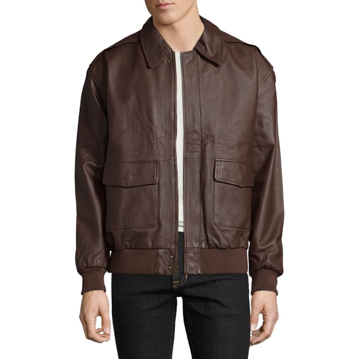 Vintage Leather Aviator Bomber Jacket