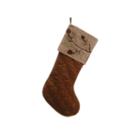 22 In The Birches Brown Embroidered Pine Cone Christmas Stocking
