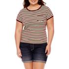 Arizona Short Sleeve Ringer T-shirt- Juniors Plus