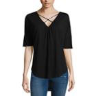 A.n.a Short Sleeve V Neck T-shirt-womens