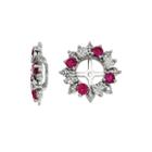 Lab-created Ruby Sterling Silver Earring Jackets