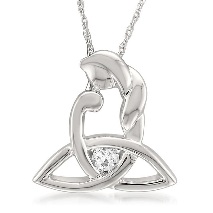 Womens 1/10 Ct. T.w. Genuine White Diamond 14k Gold Pendant Necklace