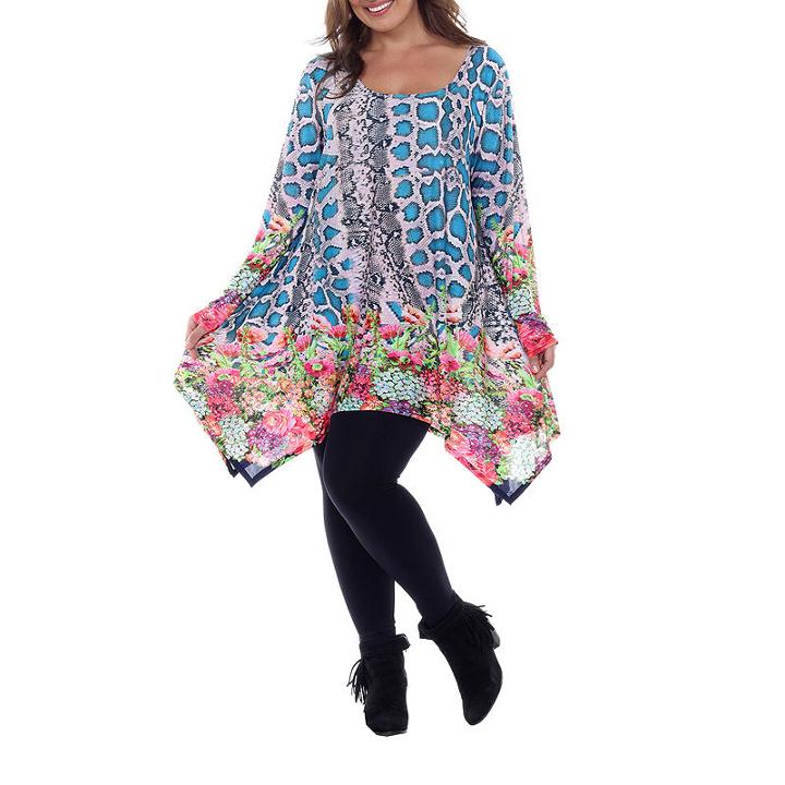 White Mark Marlene Tunic Top-plus