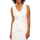 Black Label By Evan-picone Sleeveless V Neck Blouse