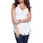 Kaily K. Tank With Metal Zipper & Grommets