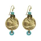 Aris By Treska Blue And Gold-tone Coin Earrings
