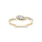 1/5 Ct. T.w. Diamond 10k Yellow Gold 3-stone Engagement Ring