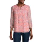 St. John's Bay 3/4 Sleeve N/a Paisley Peasant Top