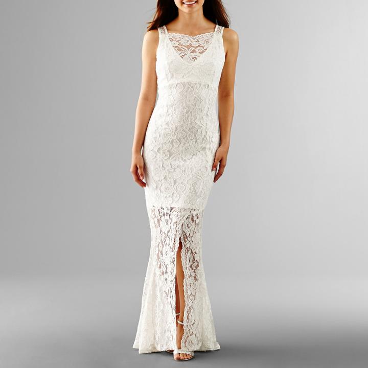 Blu Sage Sleeveless Lace Wedding Gown