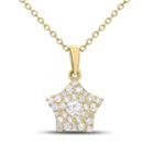 Womens 1/4 Ct. T.w. White Diamond 14k Gold Star Pendant Necklace