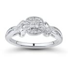 Womens 1/10 Ct. T.w. Genuine Round White Diamond Sterling Silver Engagement Ring