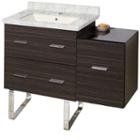 37.75-in. W Floor Mount Dawn Grey Vanity Set For 1hole Drilling Bianca Carara Top Biscuit Um Sink