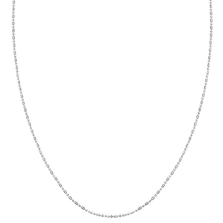 Silver Treasures Hollow Bead 20 Inch Chain Necklace