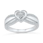 Promise My Love Womens 1/10 Ct. T.w. Genuine Round White Diamond Promise Ring