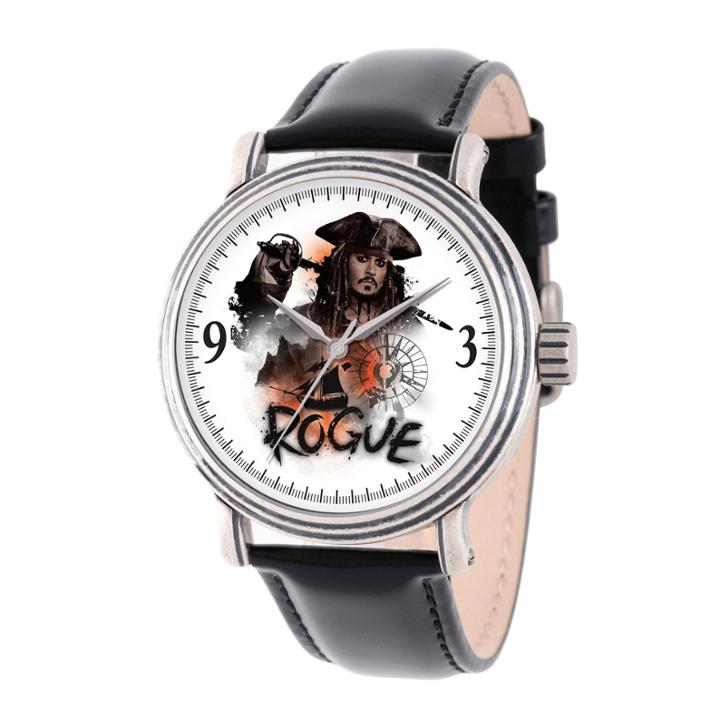 Disney Pirates Of The Carribean Mens Black Strap Watch-wds000370