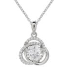 Silver Treasures Womens Round Pendant Necklace