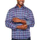 Society Of Threads Long Sleeve Checked Button-front Shirt-big And Tall