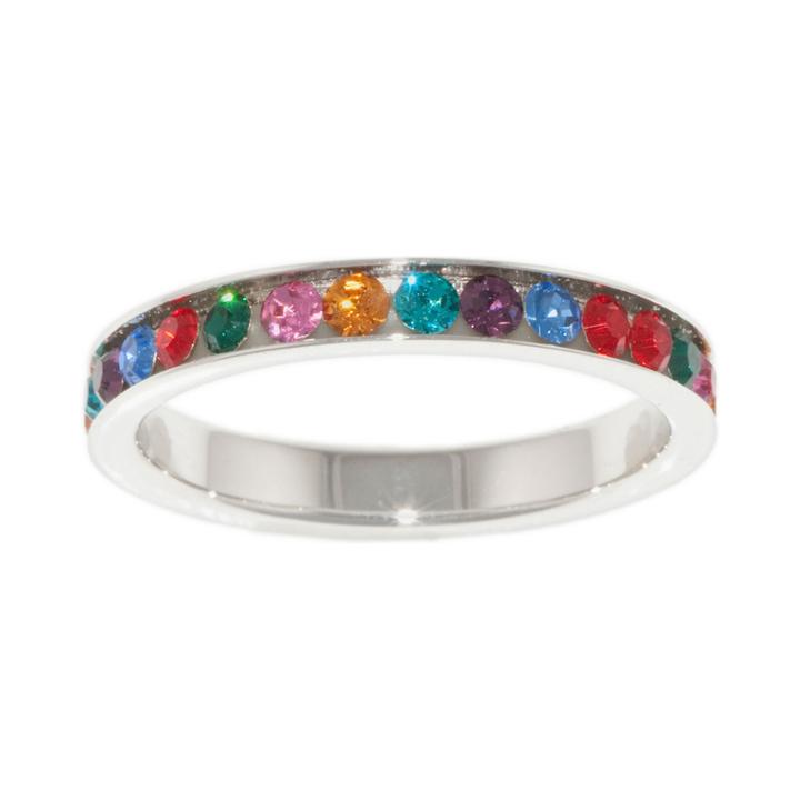 Sparkle Allure Womens Multi Color Crystal Cluster Ring