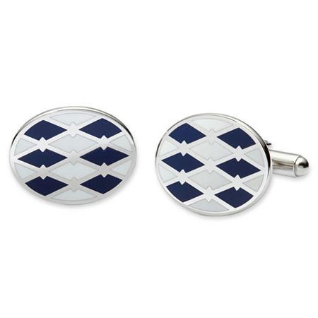 Blue And White Enamel Cuff Links