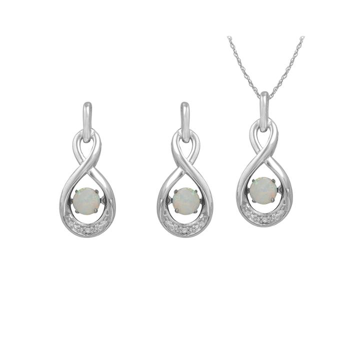 Love In Motion&trade; Lab-created Opal & White Sapphire Sterling Silver Infinity 2-pc. Boxed Jewelry Set