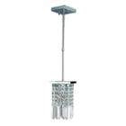 Torrent Collection 1 Light Mini Chrome Finish Andclear Crystal Square Pendant