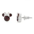 Disney Round Red Silver Over Brass Stud Earrings