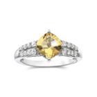 Genuine Citrine & Lab-created White Sapphire Sterling Silver Cocktail Ring