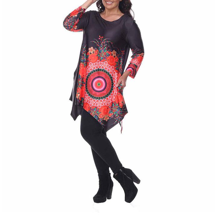 White Mark Fidelia Tunic Top-plus